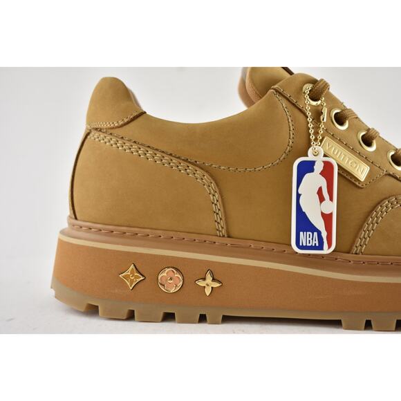 Louis Vuitton LV x NBA Abbesses Derby Beige Suede Lace Up Sneaker UK 9 US 10 11 - Picture 3 of 16
